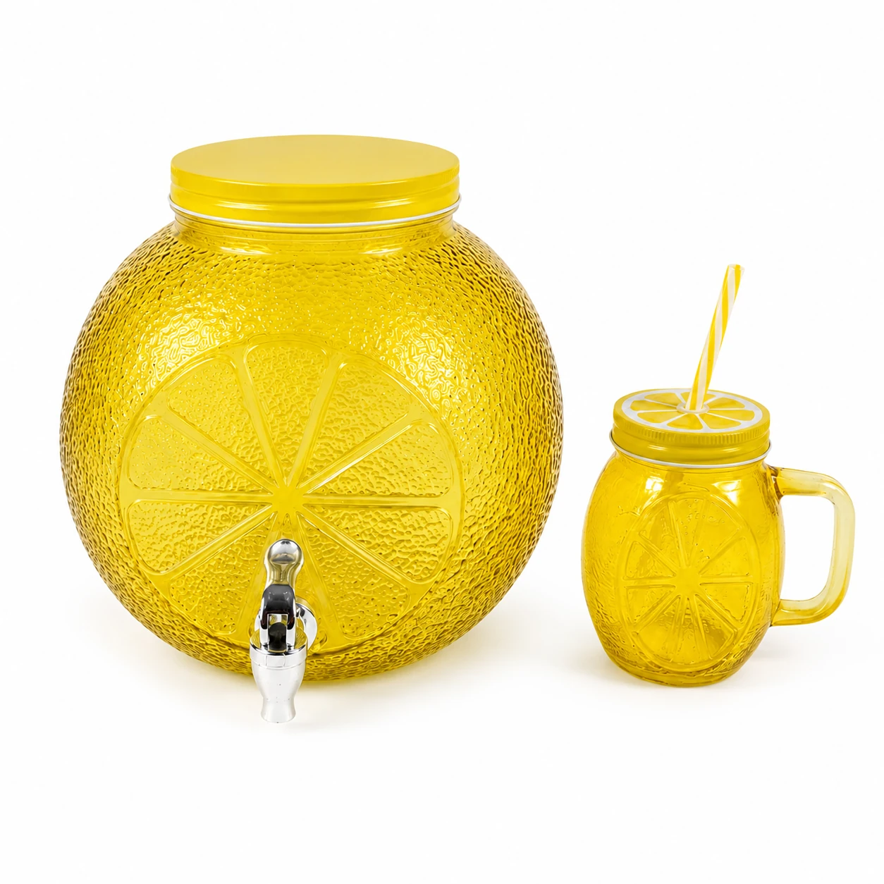 Round Yellow Orange Slice Dispenser Set