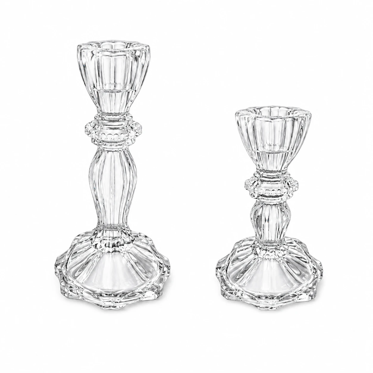 Crystal Glass Candle Holder Set