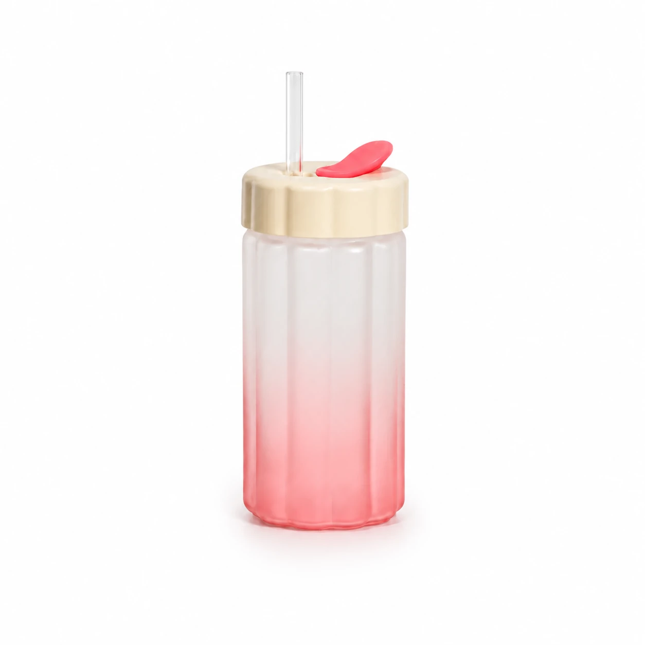 Borosilicate Glass Cup with Straw