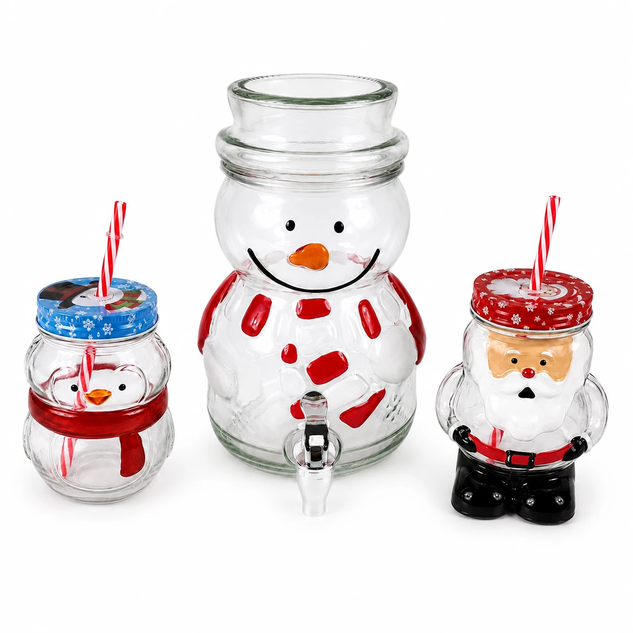 Snowman & Santa Christmas Glassware Set
