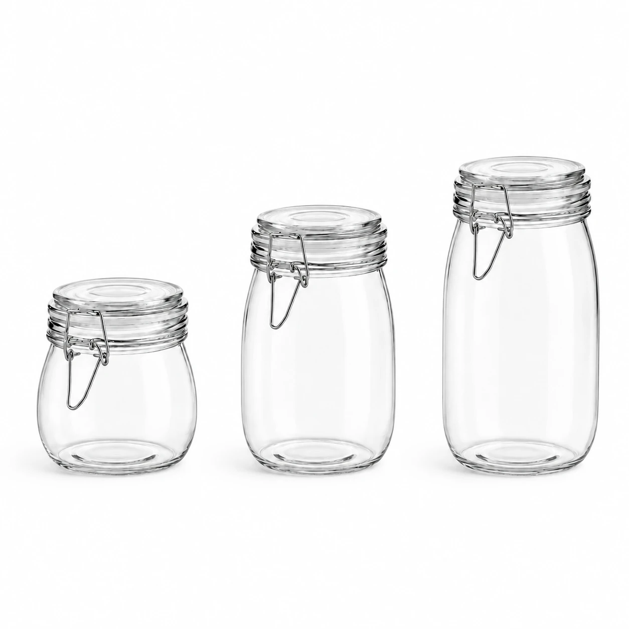Round Clamp Storage Jars Set