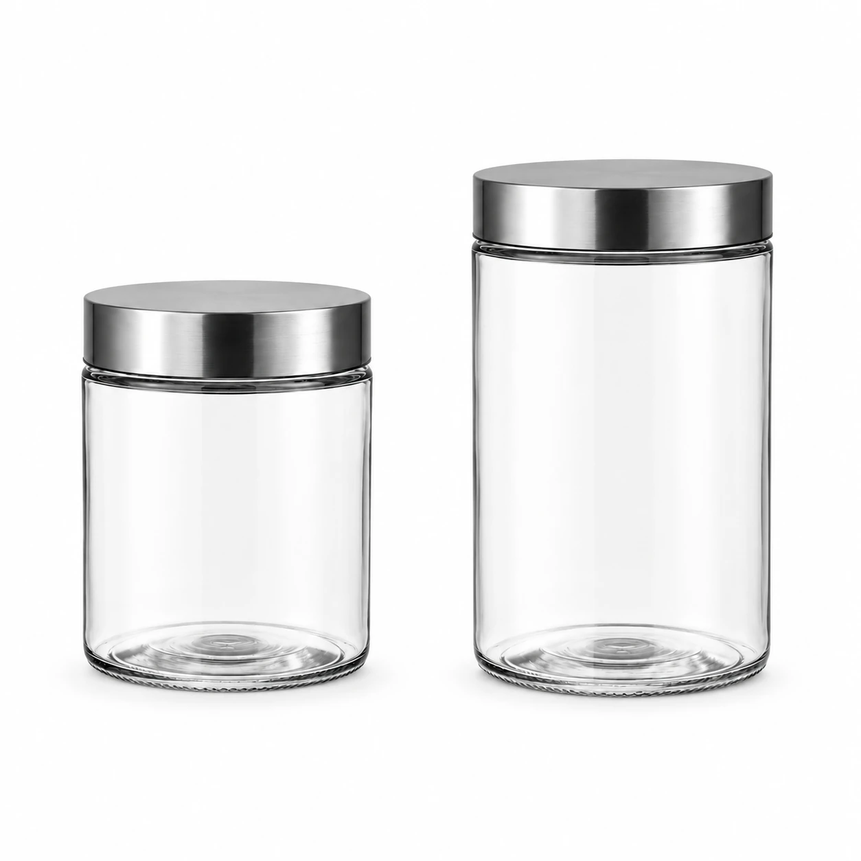 Stainless Steel Lid Storage Jars Set