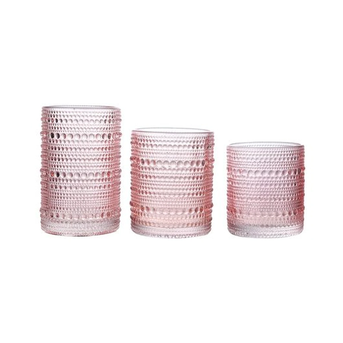 Straight-Sided Beaded Glass Tumbler, model YB000115