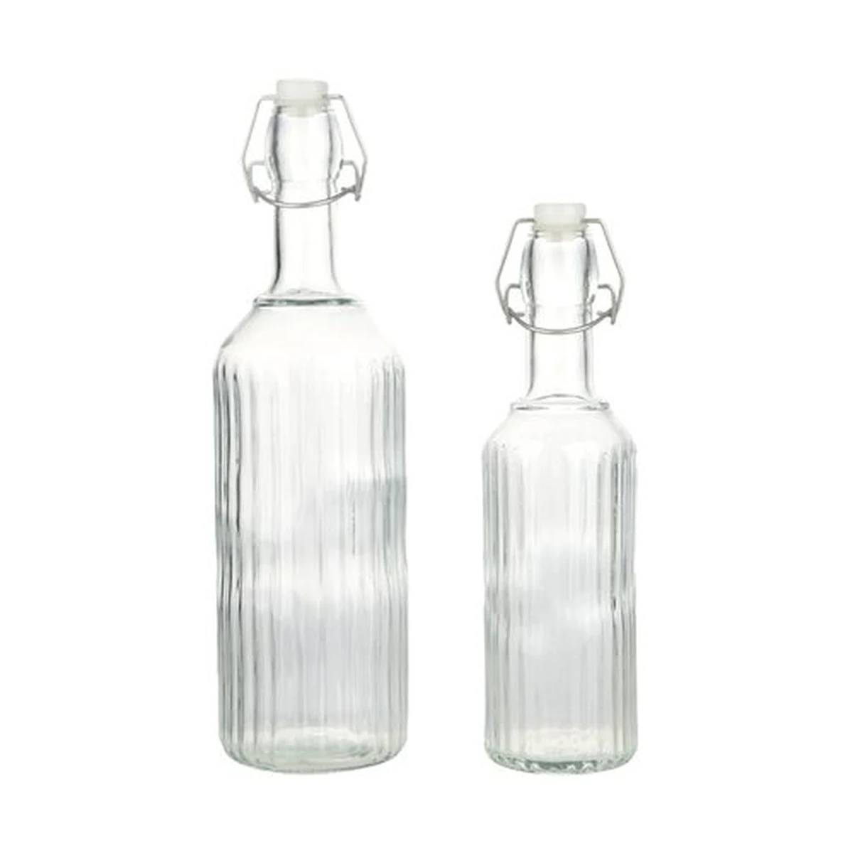 500 ml Diagonal-Ribbed Glass Water Bottle, model YB000923