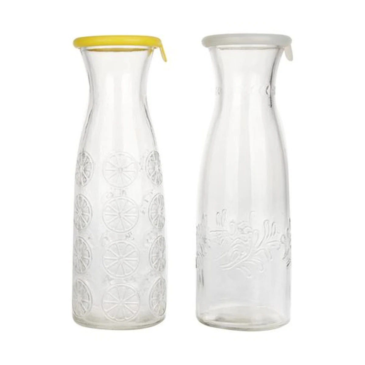 1000 ml Lemon-Pattern Glass Water Bottle, model YB001098