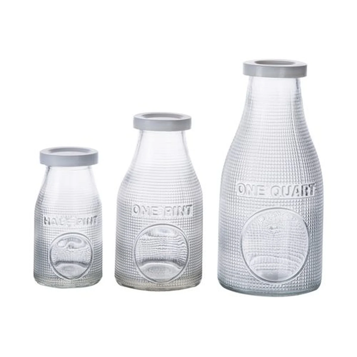 250 ml Round-Patterned Glass Milk Bottle, model YB001335