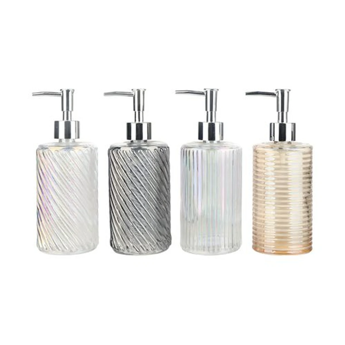440 ml Pebbled Gray Glass Soap Dispenser, model YB000003