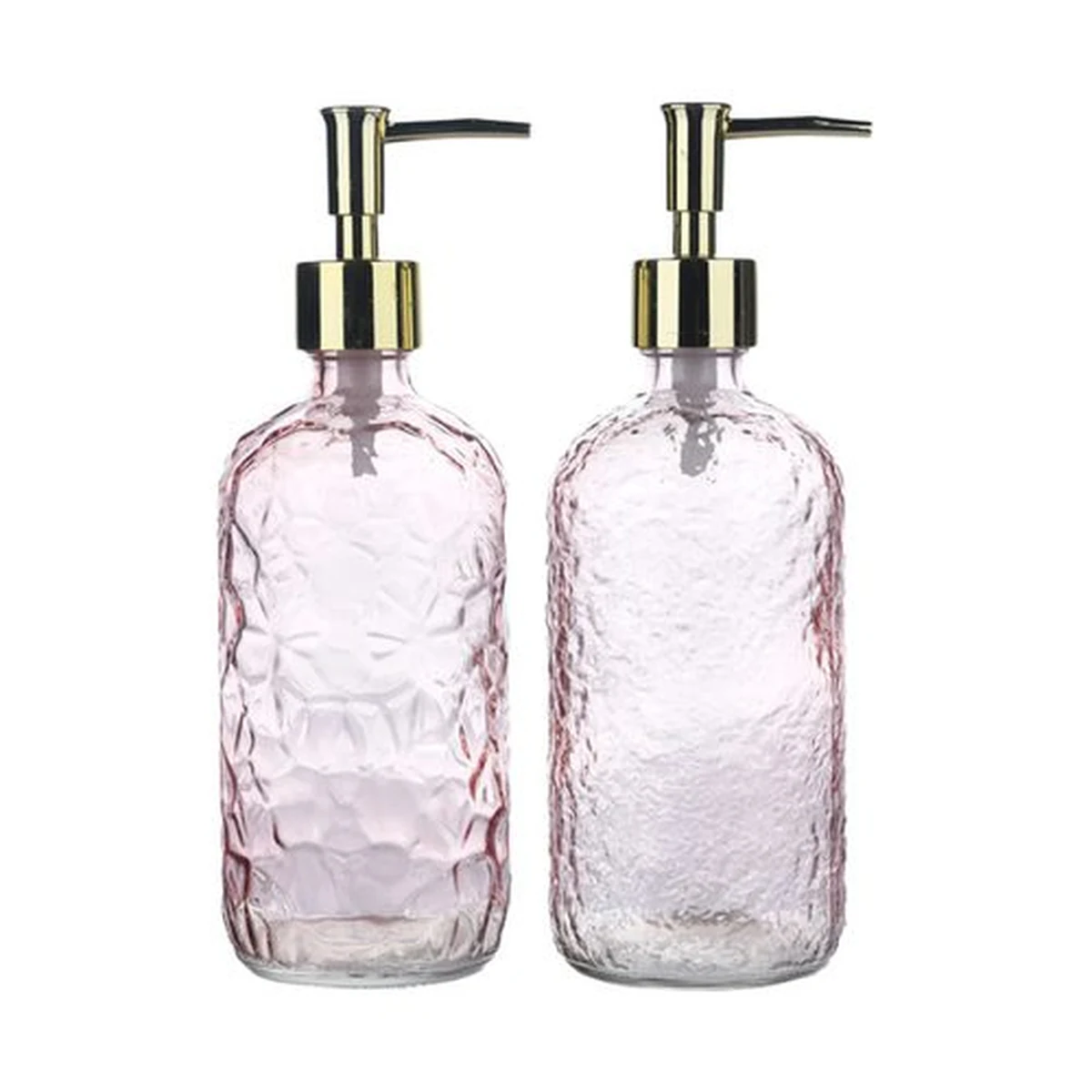 520 ml Hammered Pink Color-Sprayed Glass Soap Dispenser, model YB000046