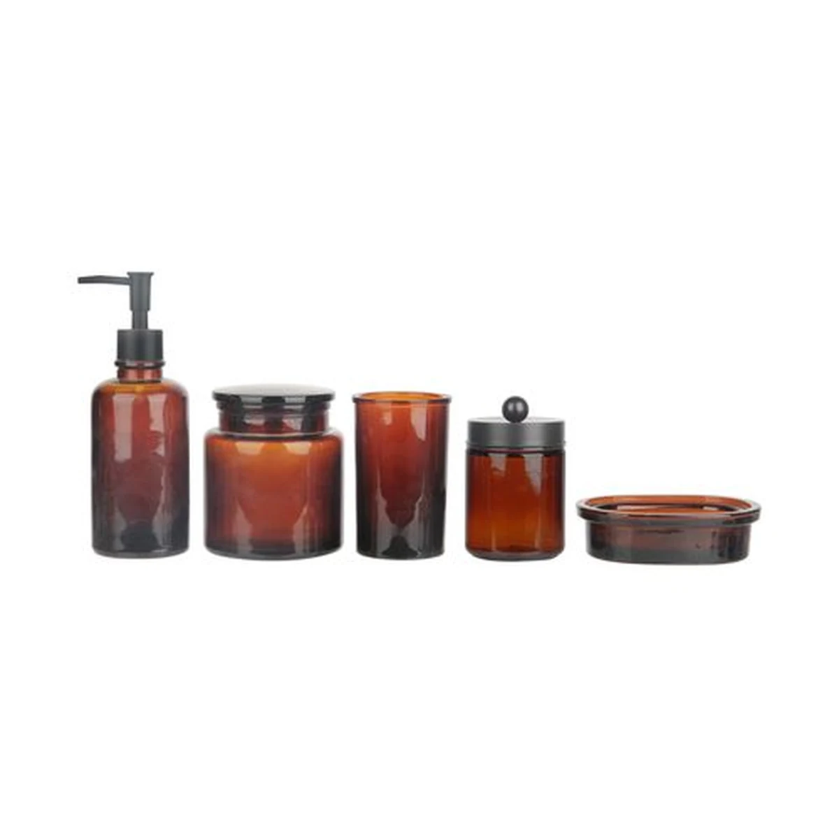 250 ml Amber Glass Cotton Swab Jar, model YB000051