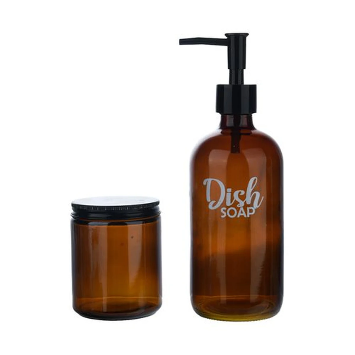 500 ml Amber Decorated Glass Soap Dispenser, model YB000052