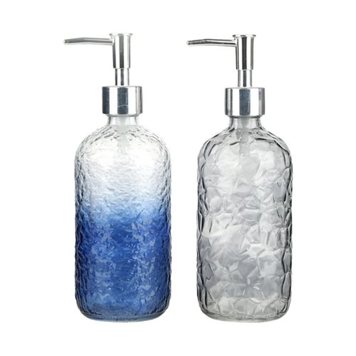 490 ml Snowflake-Pattern Gray Glass Soap Dispenser, model YB000908