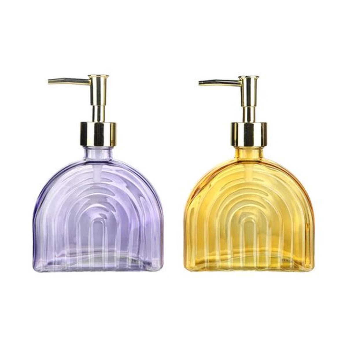 290 ml Half-Round Arch Color-Sprayed Glass Soap Dispenser, model YB000933