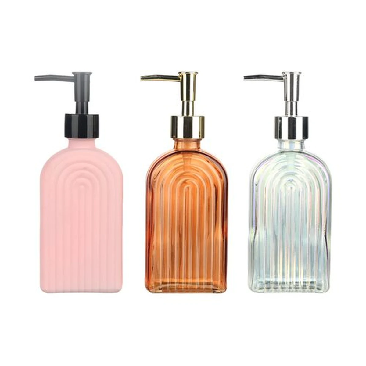 300 ml Half-Round Arch Frosted Glass Soap Dispenser, model YB000939