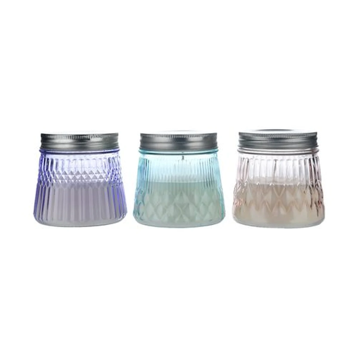 Decorative Colored Glass Candle Jar with Metal Lid Series, model YB000444