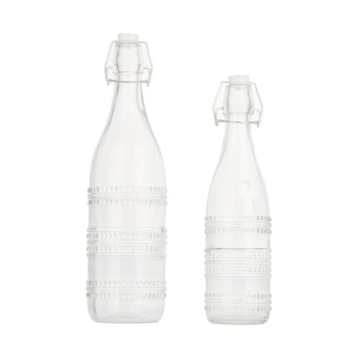 Decorative-Band Clear Glass Water Bottle Series, model YB000863