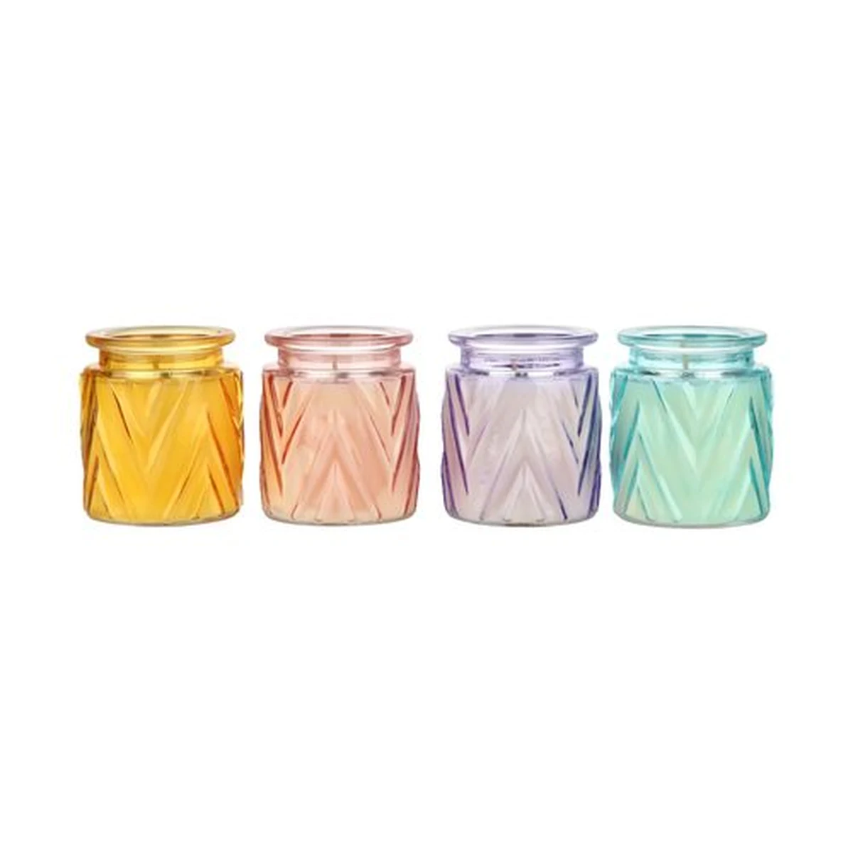 8 oz Arrow-Pattern Glass Candle Jar, model YB001014