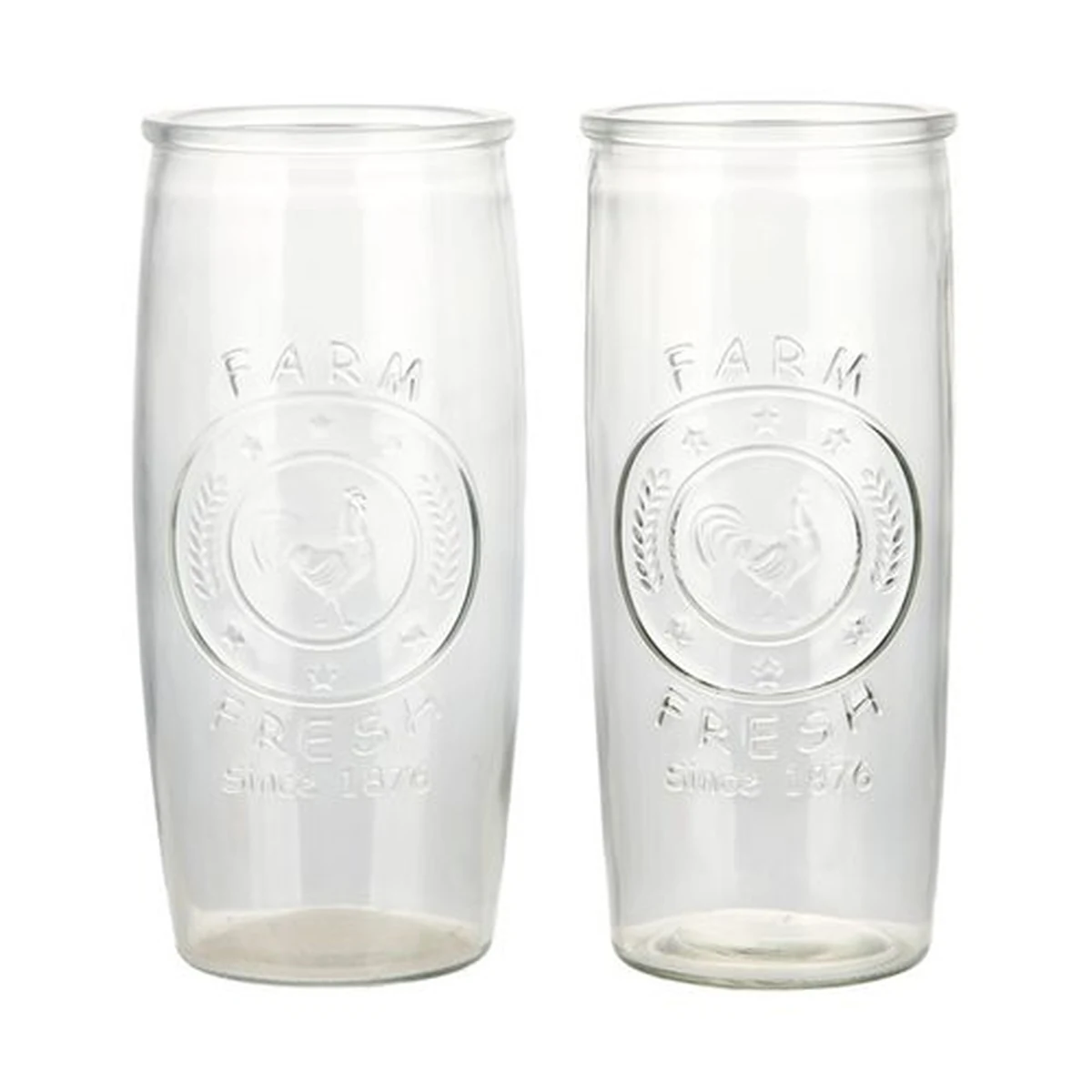 640 ml Rooster-Embossed Can-Shaped Glass Tumbler, model YB001132