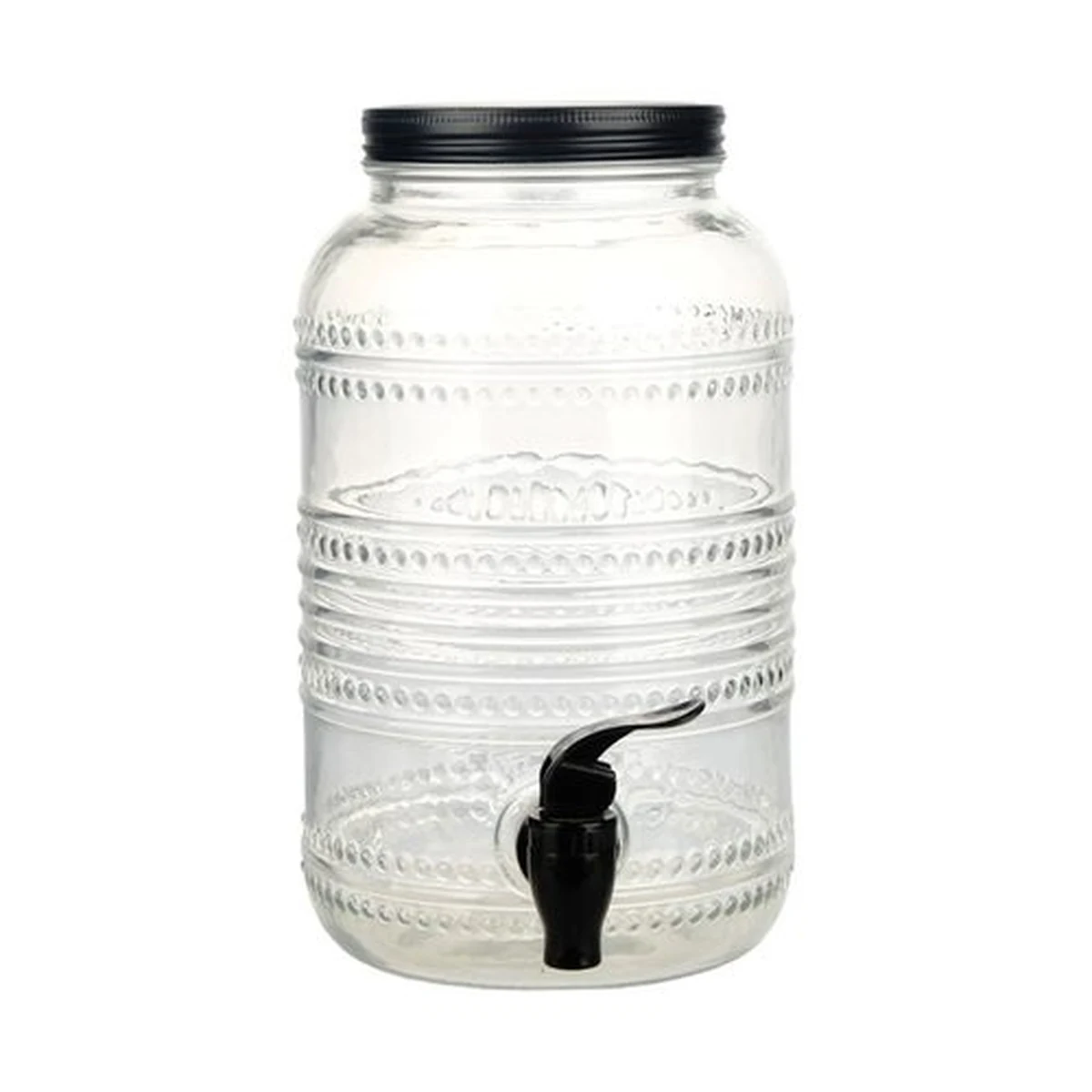 Decorative-Band Glass Beverage Dispenser with Tap Series, model YB001467