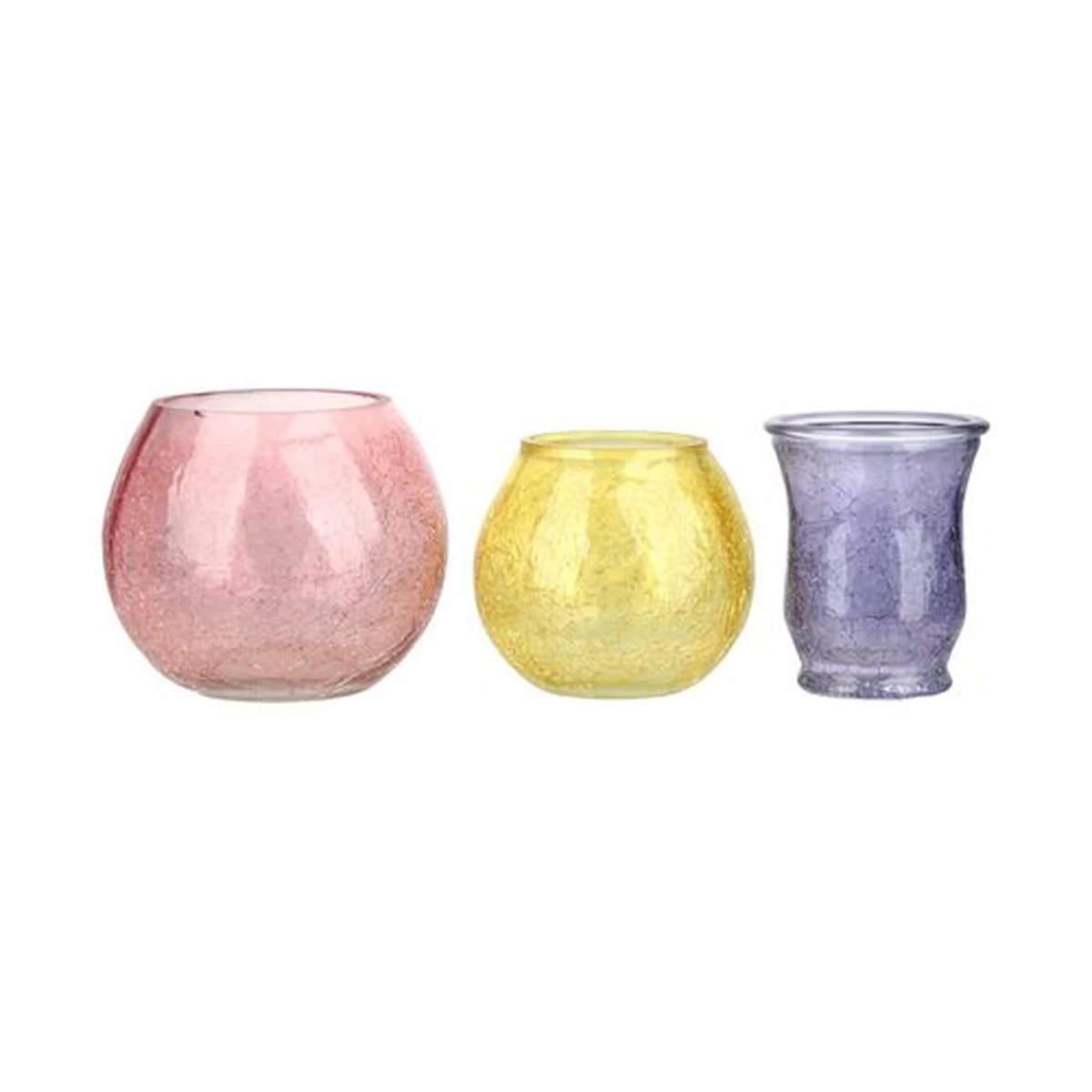 Ice-Crackle Globe Glass Candle Holder Series, model YB001848